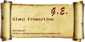 Glanz Ernesztina névjegykártya